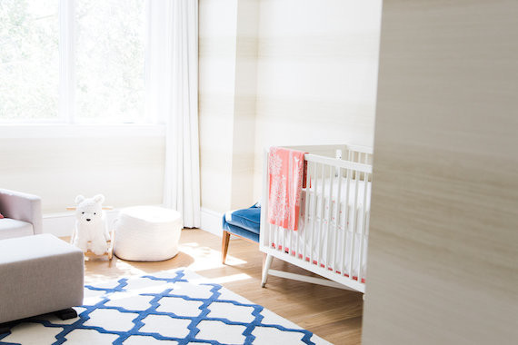 modern pink and blue nursery Inspiration
