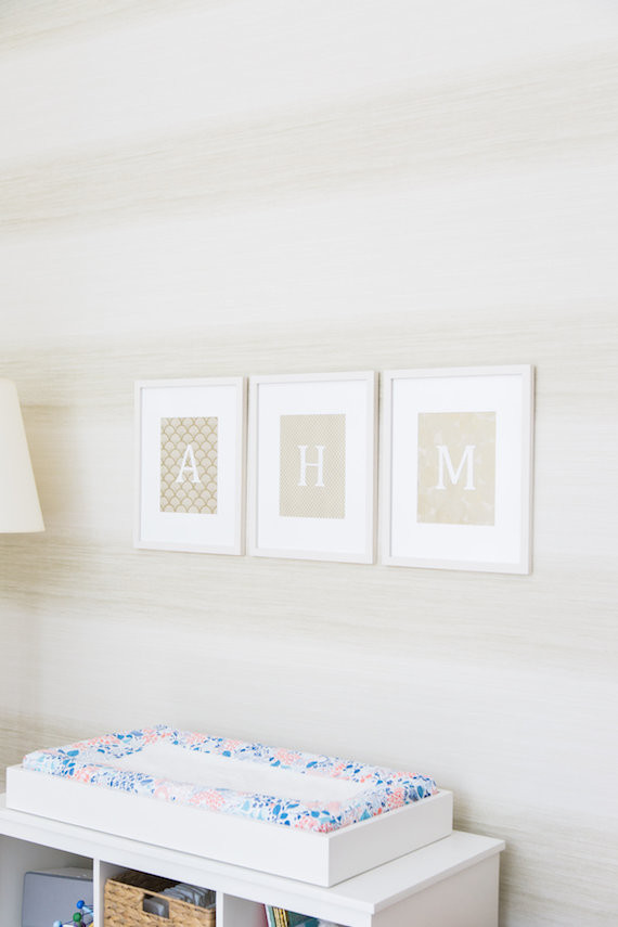 modern pink and blue nursery