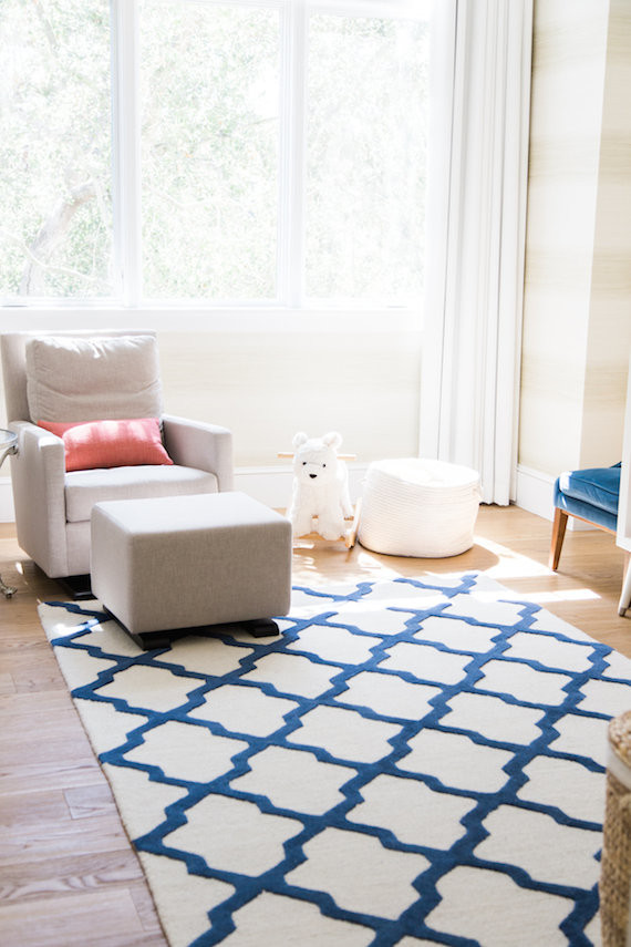 modern pink and blue nursery