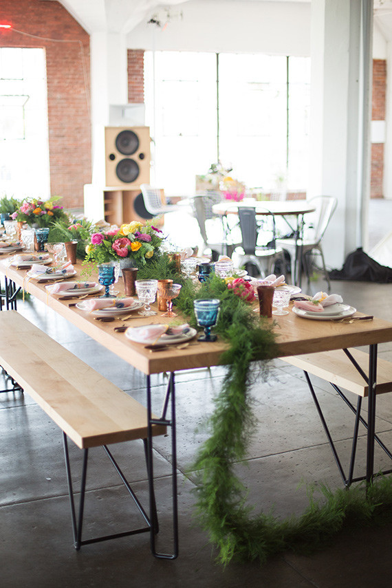 Rustic modern tablescape featuring Yeah Furniture