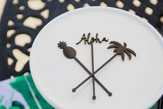 Aloha bridal shower stir sticks