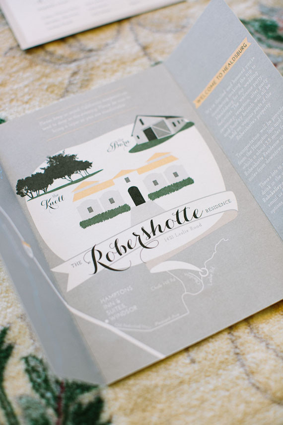 Illustrated wedding invitation