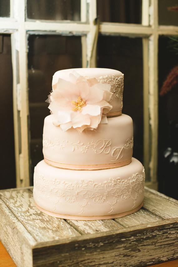 Light pink wedding cake