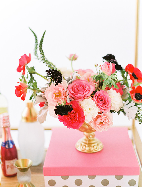Modern and whimsical pink and red flowers