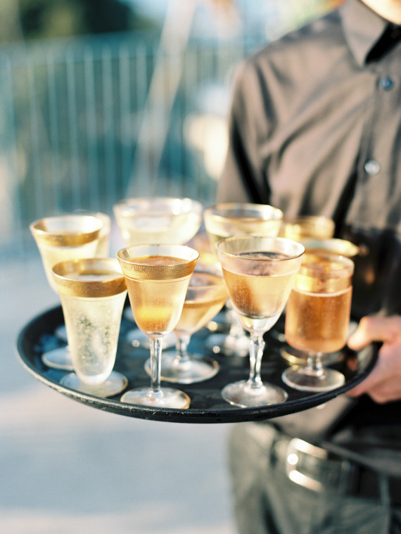 Gold rimmed champagne