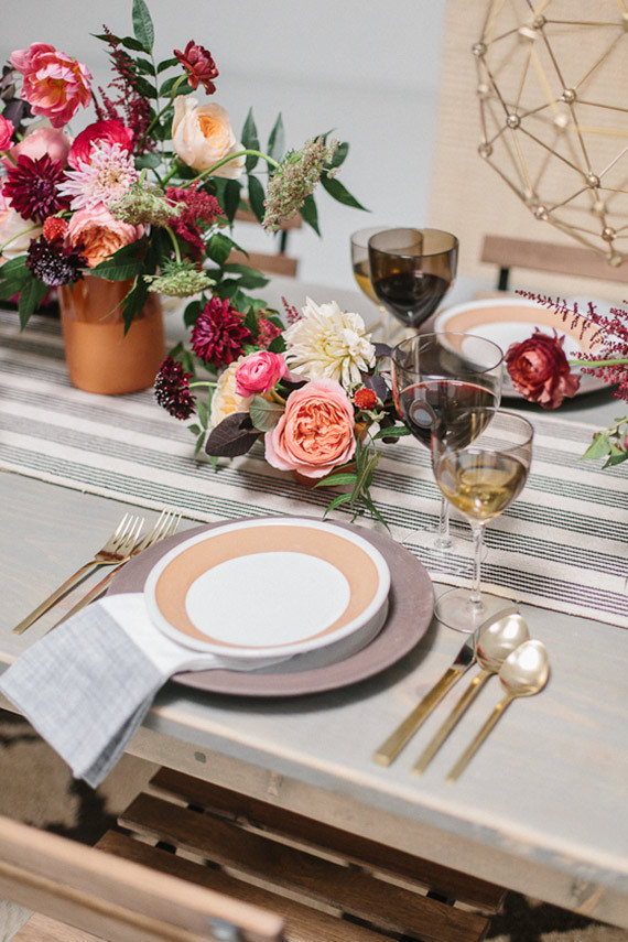 Organic bohemian place setting