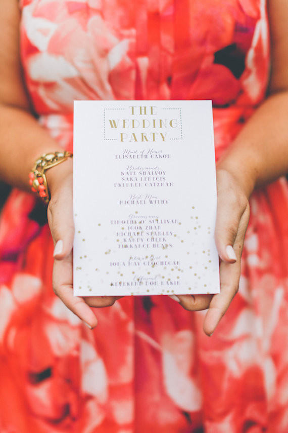 Gold and white wedding invitations