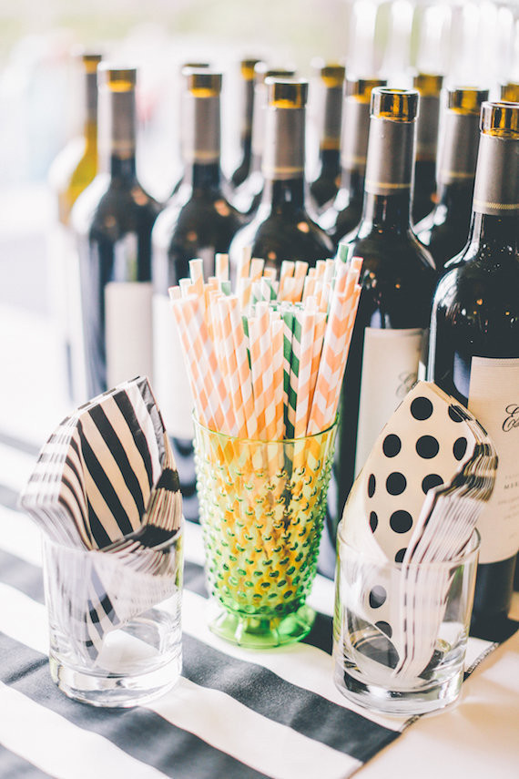 Party napkins and straws