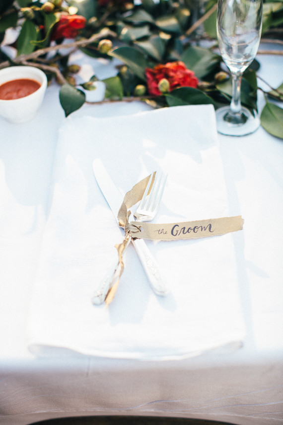 DIY Ojai Rancho Inn Wedding Place Setting