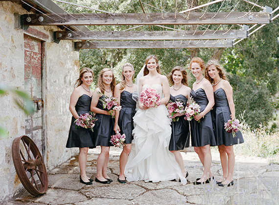 Dark grey bridesmaid dresses