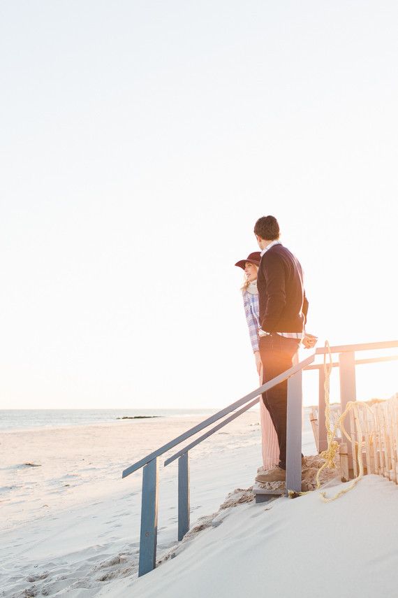 Early spring beach proposal