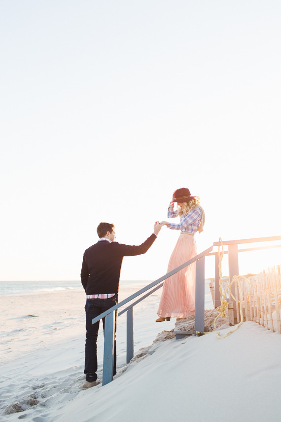 Early spring beach proposal