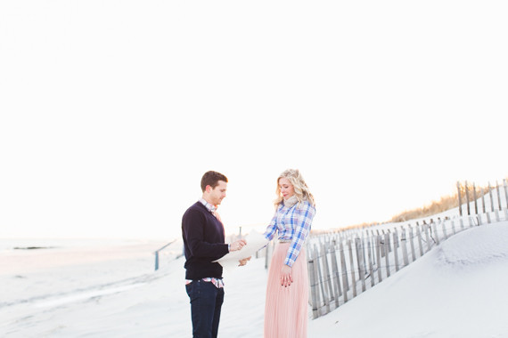 Early spring beach proposal