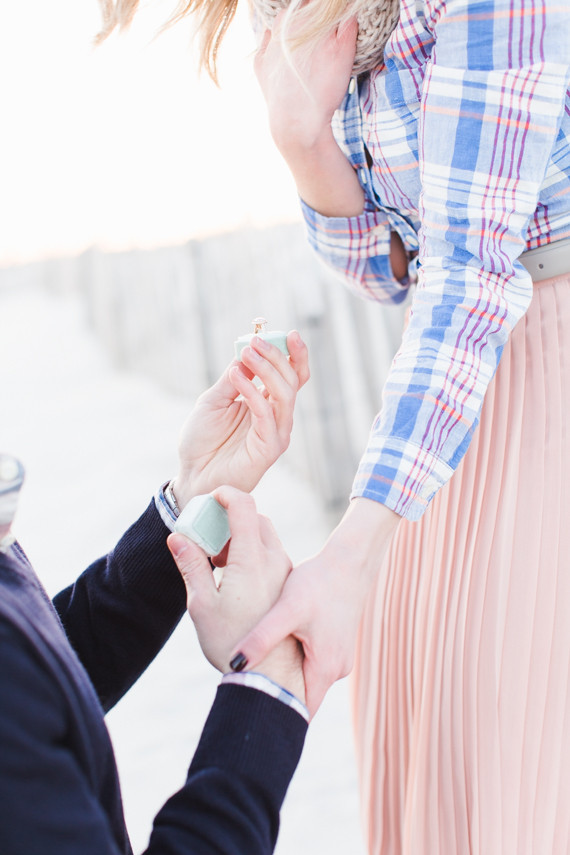 Early spring beach proposal