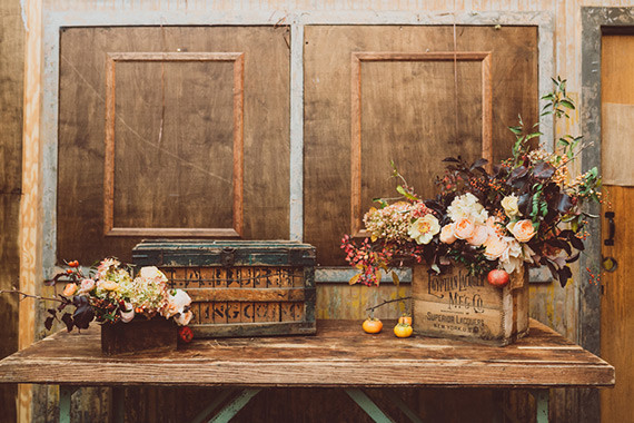 Urban New York City loft wedding decor