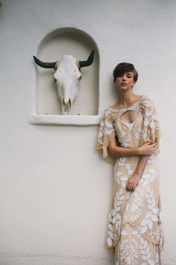 Bride in vintage dress