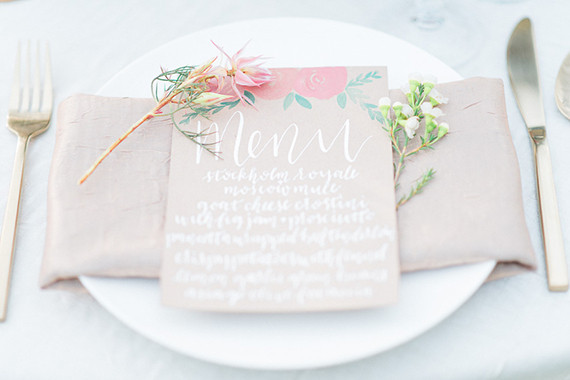 Pastel and gold wedding invitation