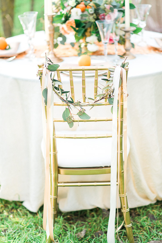 Gold chair decor