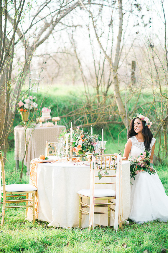 Pastel and gold wedding layout