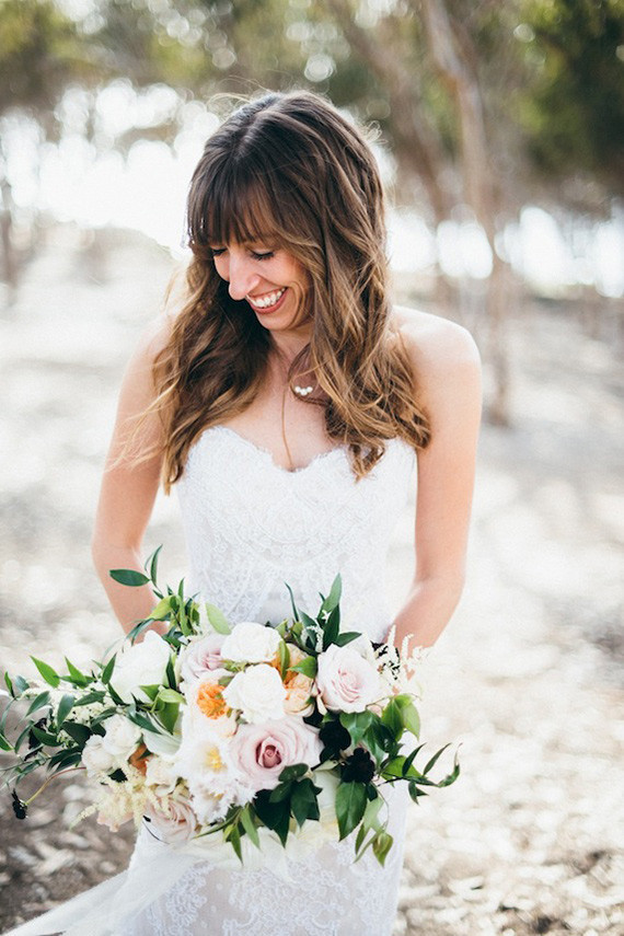 Bride with white bouquet