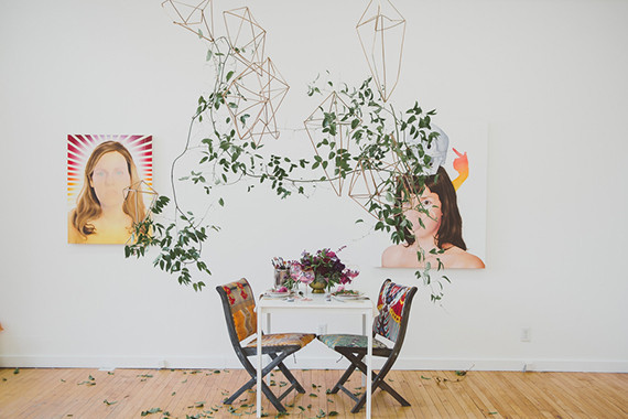 Purple bohemian wedding tablescape