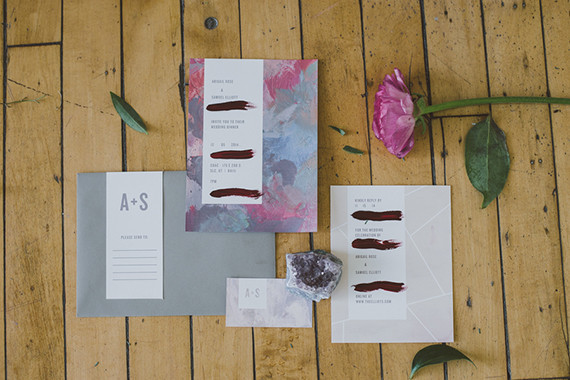 Purple bohemian invitation