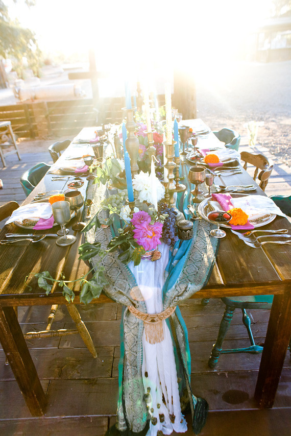 Rustic moroccan wedding tablescape