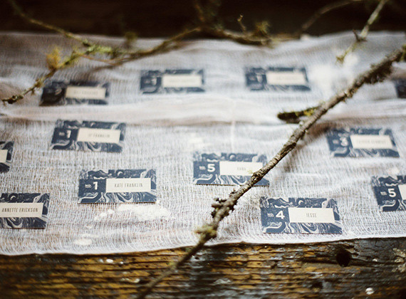 Black and white escort card table