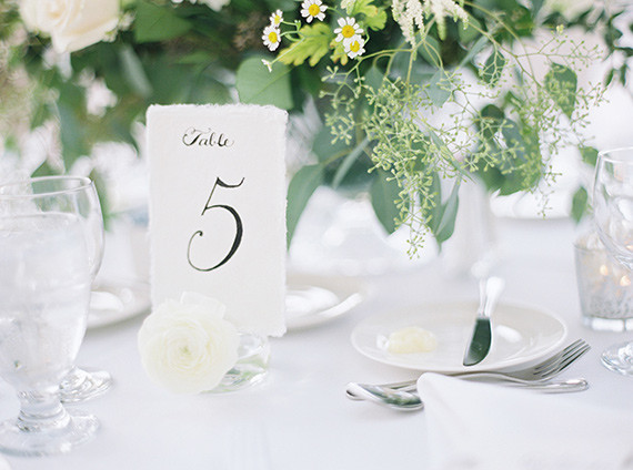 White table number