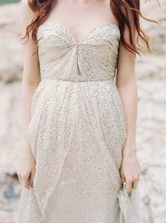 Gold Sarah Seven wedding dress