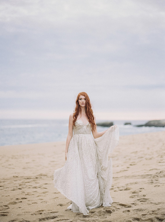 Gold Sarah Seven wedding dress