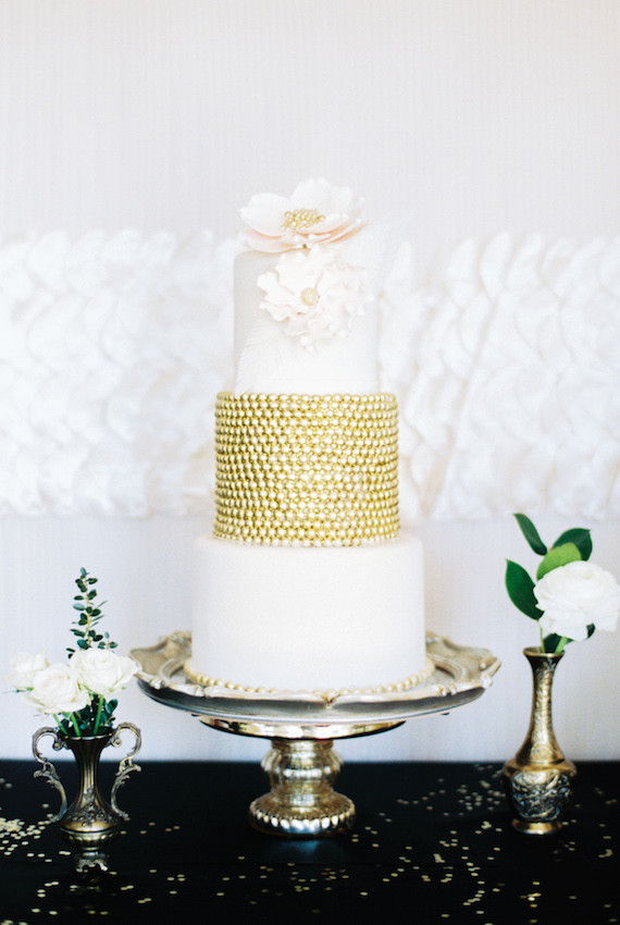 Gold and white cake