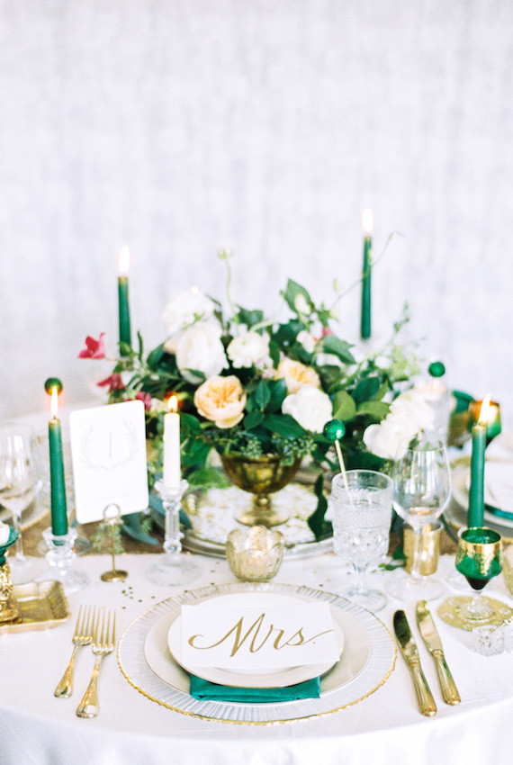 St. Patrick's Day wedding tablescape