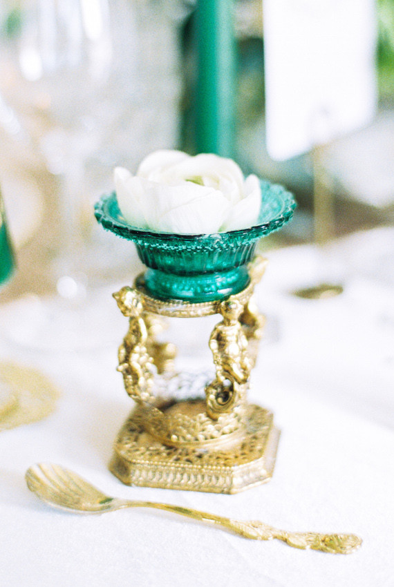Gold and green decor