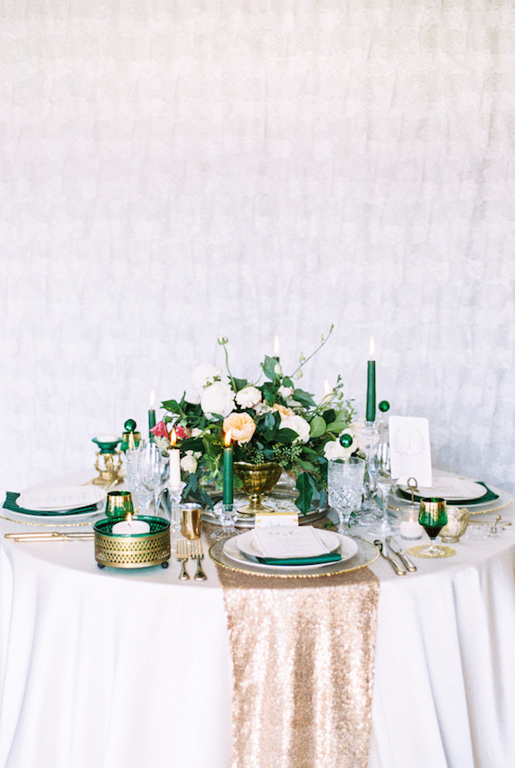 St. Patrick's Day wedding tablescape