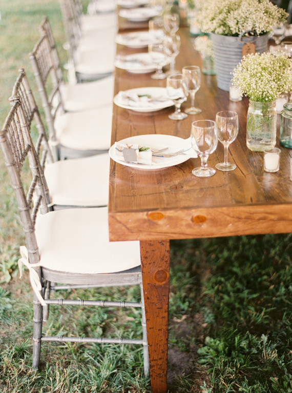 Rustic wedding tablescape