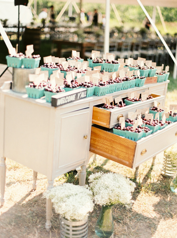 Cherry escort cards food and drink