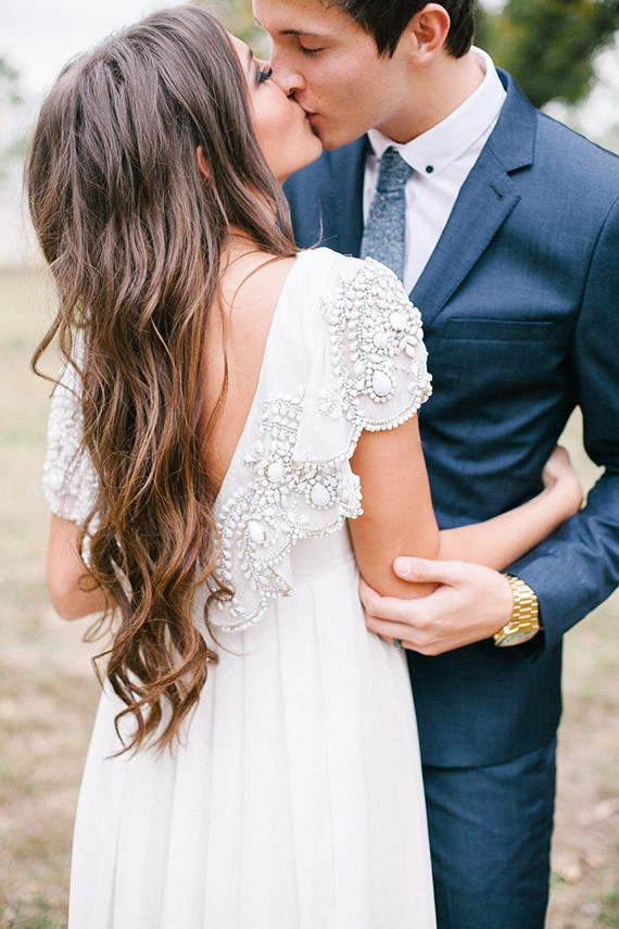 Rustic outdoor wedding portrait