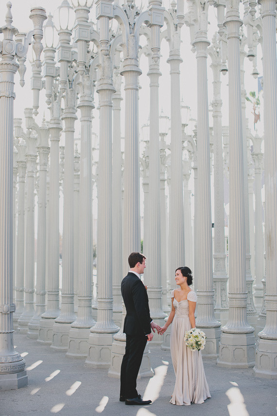 LACMA wedding portrait