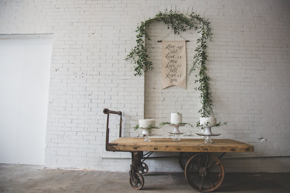 Vintage white dessert table