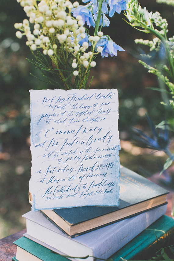 Blue calligraphy