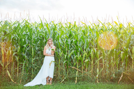 Bride in field