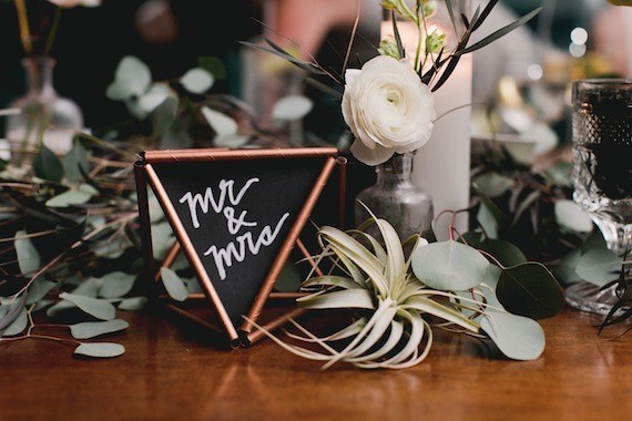 Geometric chalk table numbers