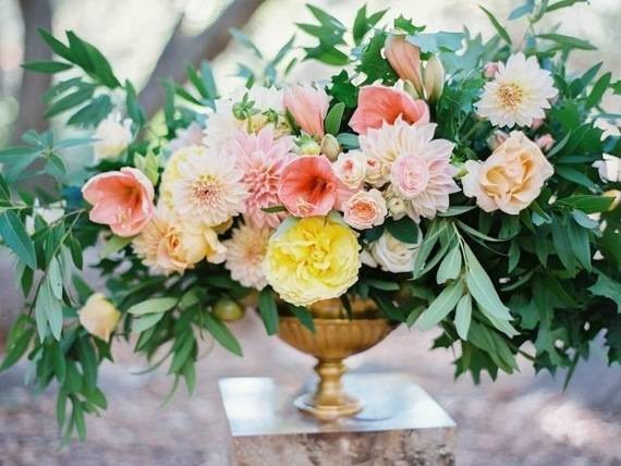 Pink floral centerpiece
