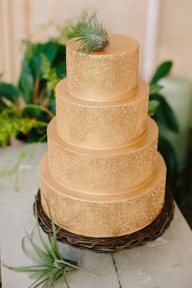 Gold wedding cake