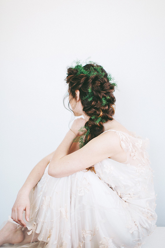 Loose braid with greenery Inspiration