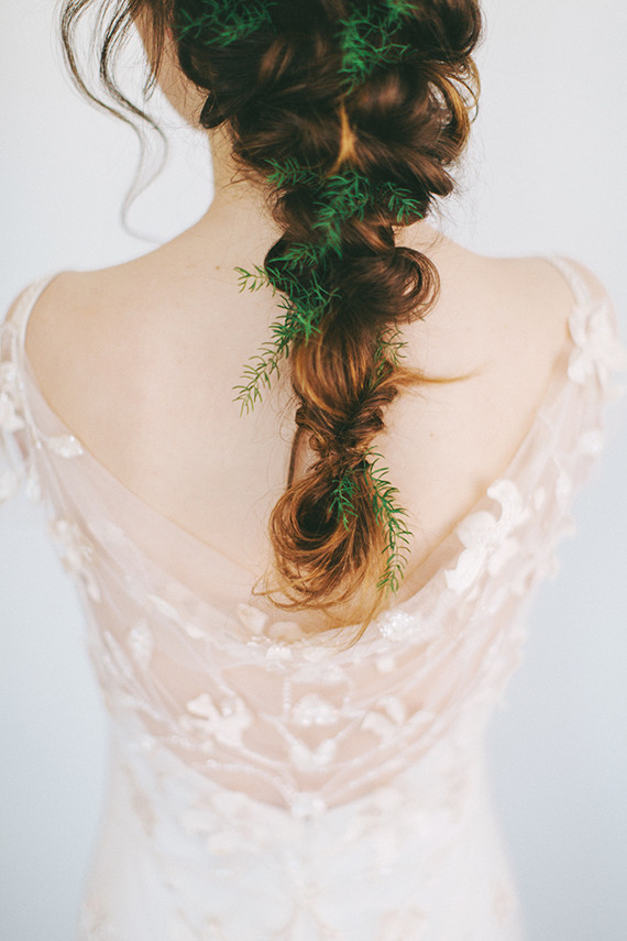 Loose braid with greenery Inspiration