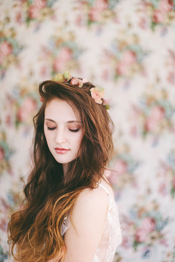 Long hair with florals