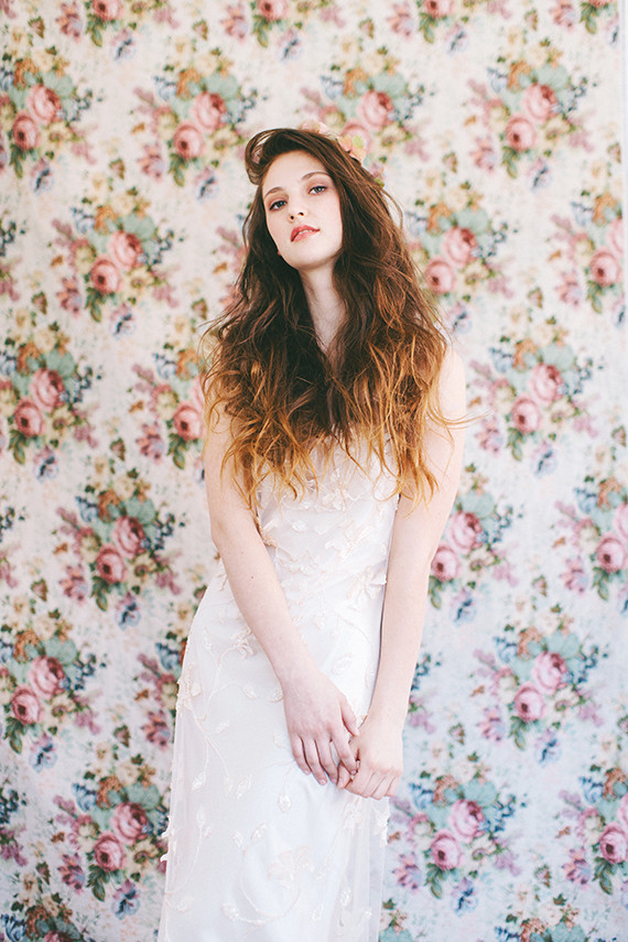 Long hair with florals