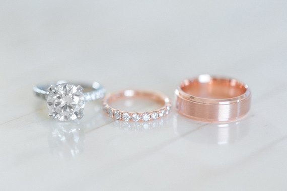 Rose gold wedding rings